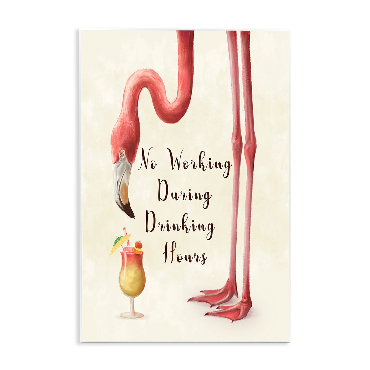 Stupell Industries Flamingo & Cocktail Phrase Wall Plaque Art